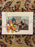 Baby Huey and Steamboat Willie (5x7) - Hand Drawn