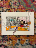 Steamboat Willie Broom Flute (5x7) - Hand Drawn