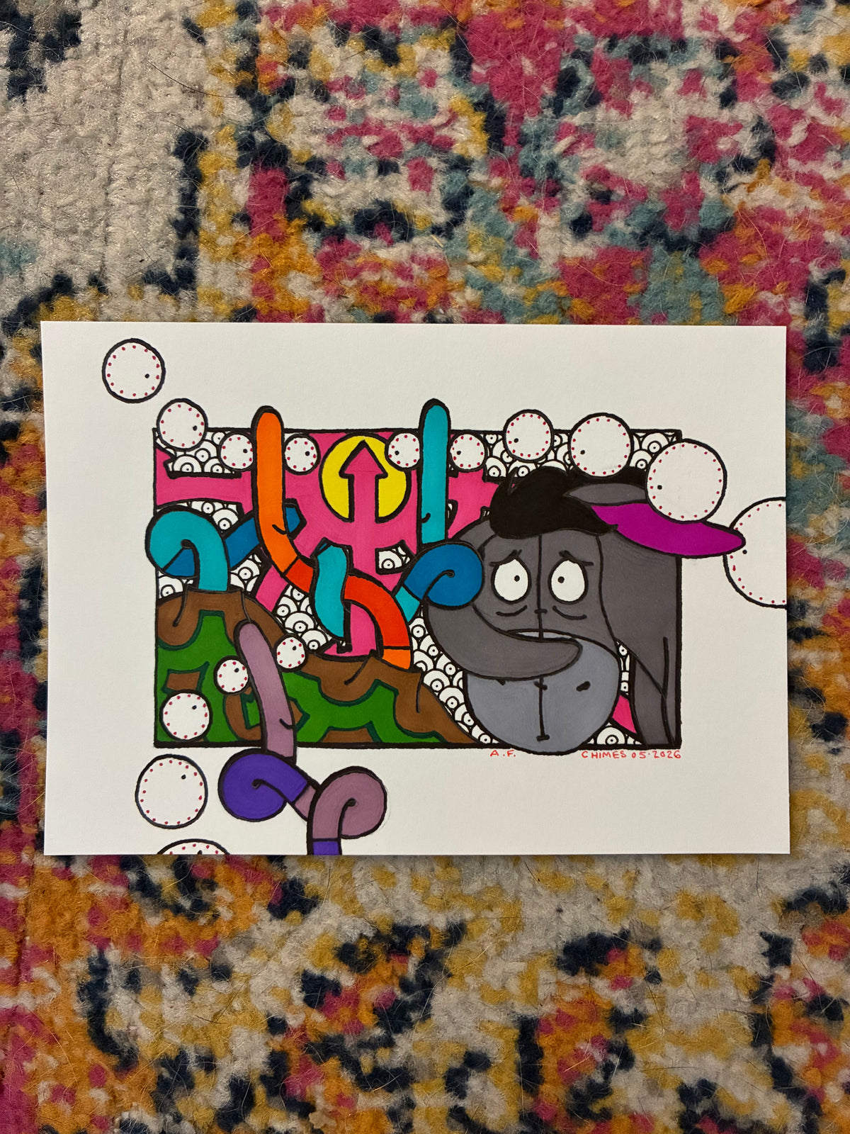 Depressed Animal (5x7) - Hand Drawn